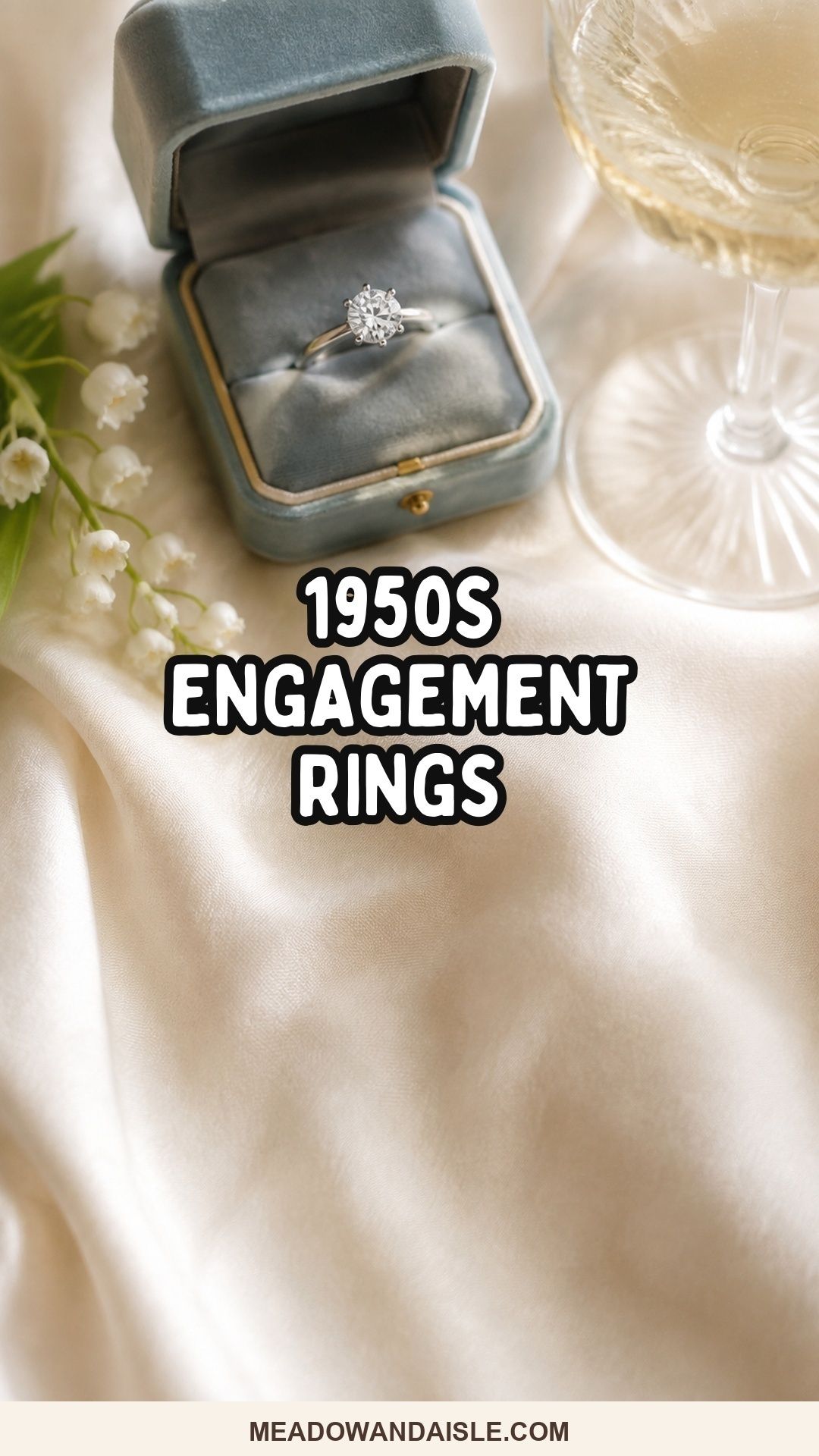 1950s Engagement Rings Pinterest pin for Meadow & Aisle