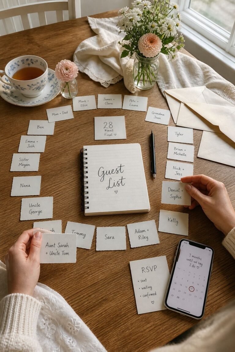 Close The Guest List Early for a three-month small wedding planning checklist