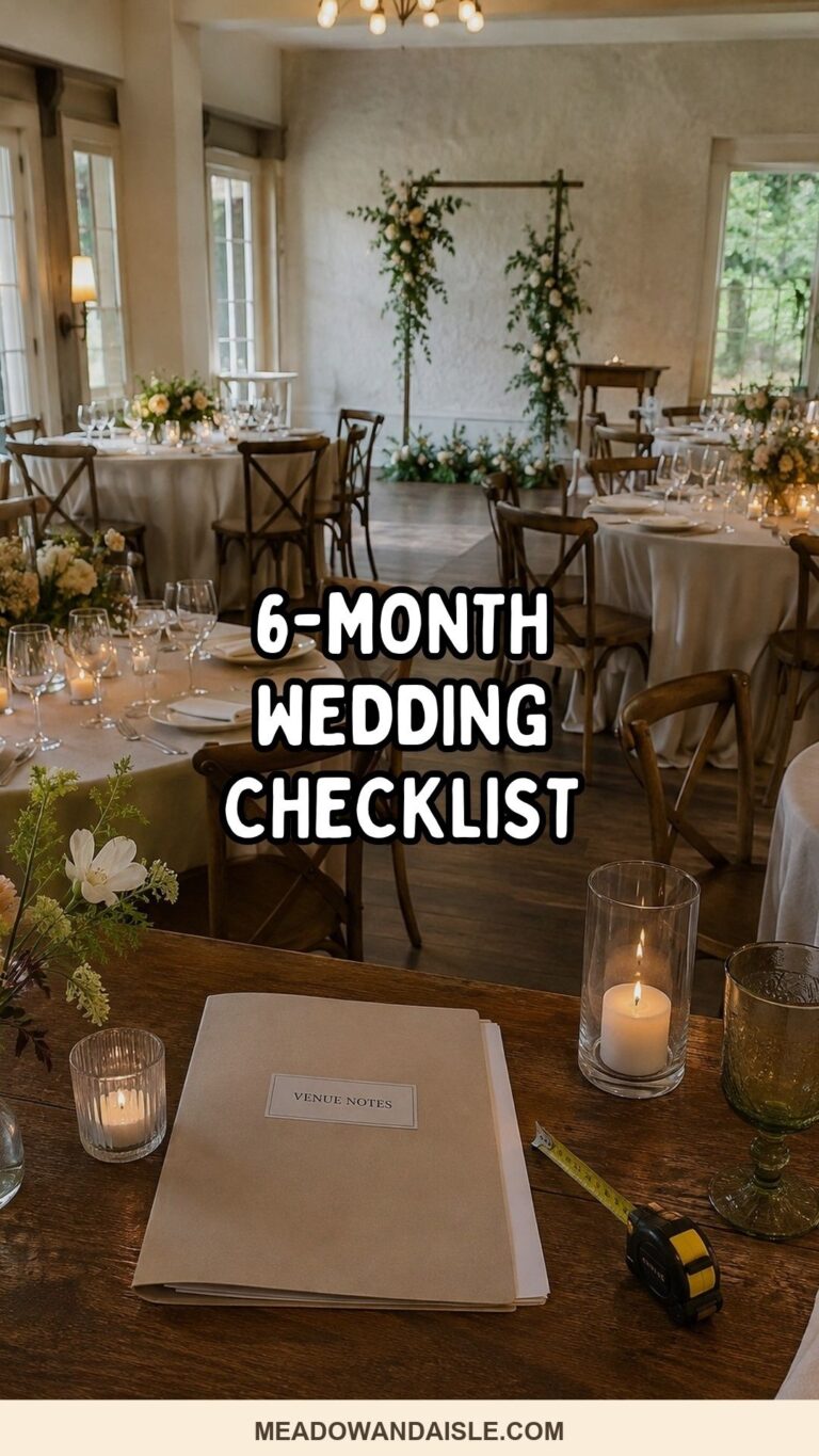Pinterest pin for 6-Month Small Wedding Planning Checklist For A Calm, Beautiful Countdown