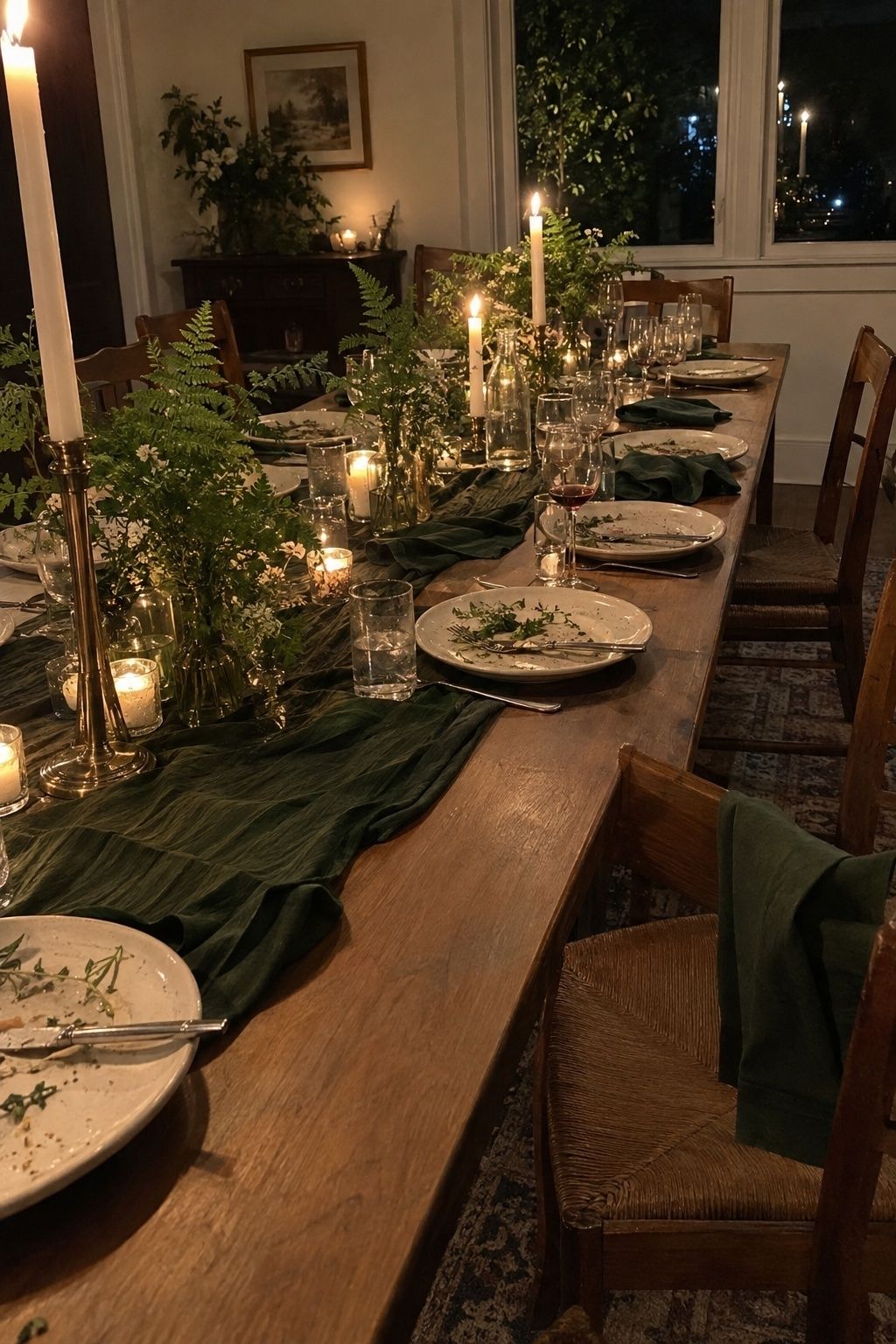 Fern green and soft candlelight wedding palette