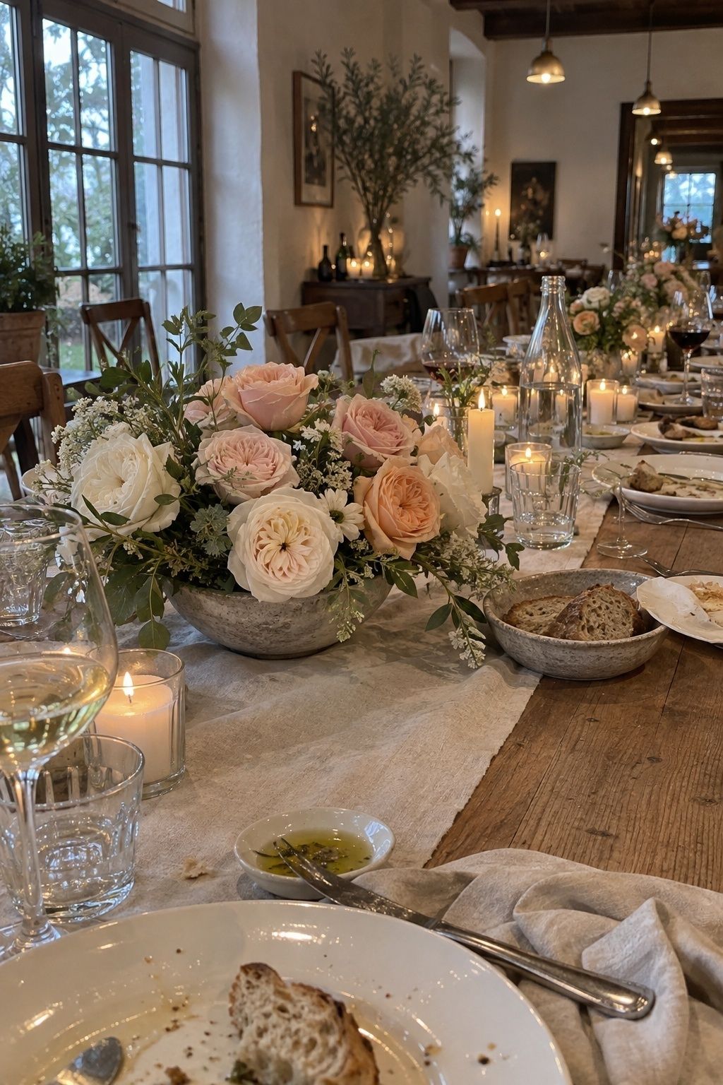 Garden roses as the romantic base of an April bouquet