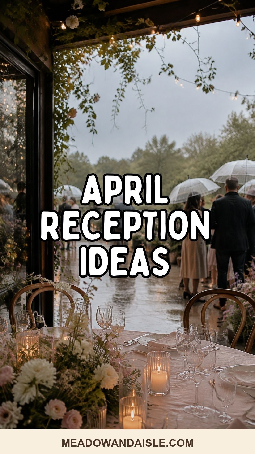 Pinterest pin for April wedding reception ideas