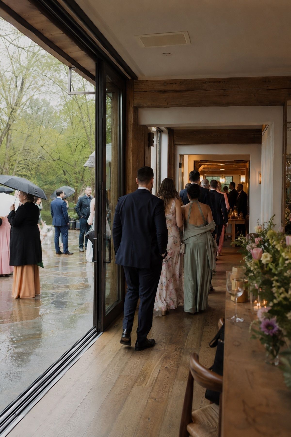 April wedding reception venue with indoor-outdoor flow