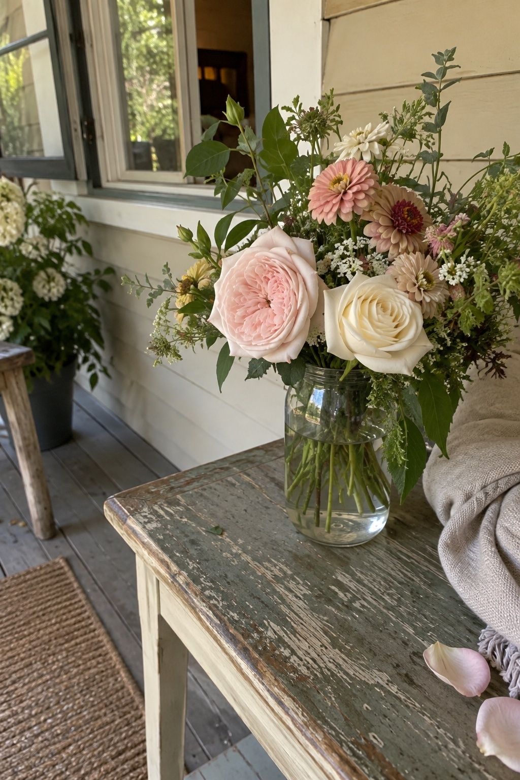 Garden roses as a luxurious floral base