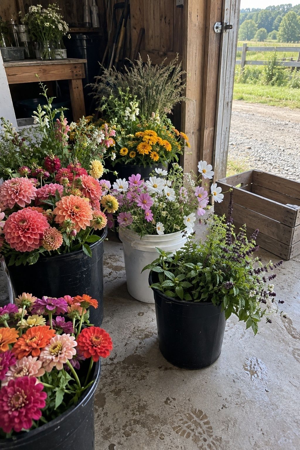 Local farm flowers for a small guest count