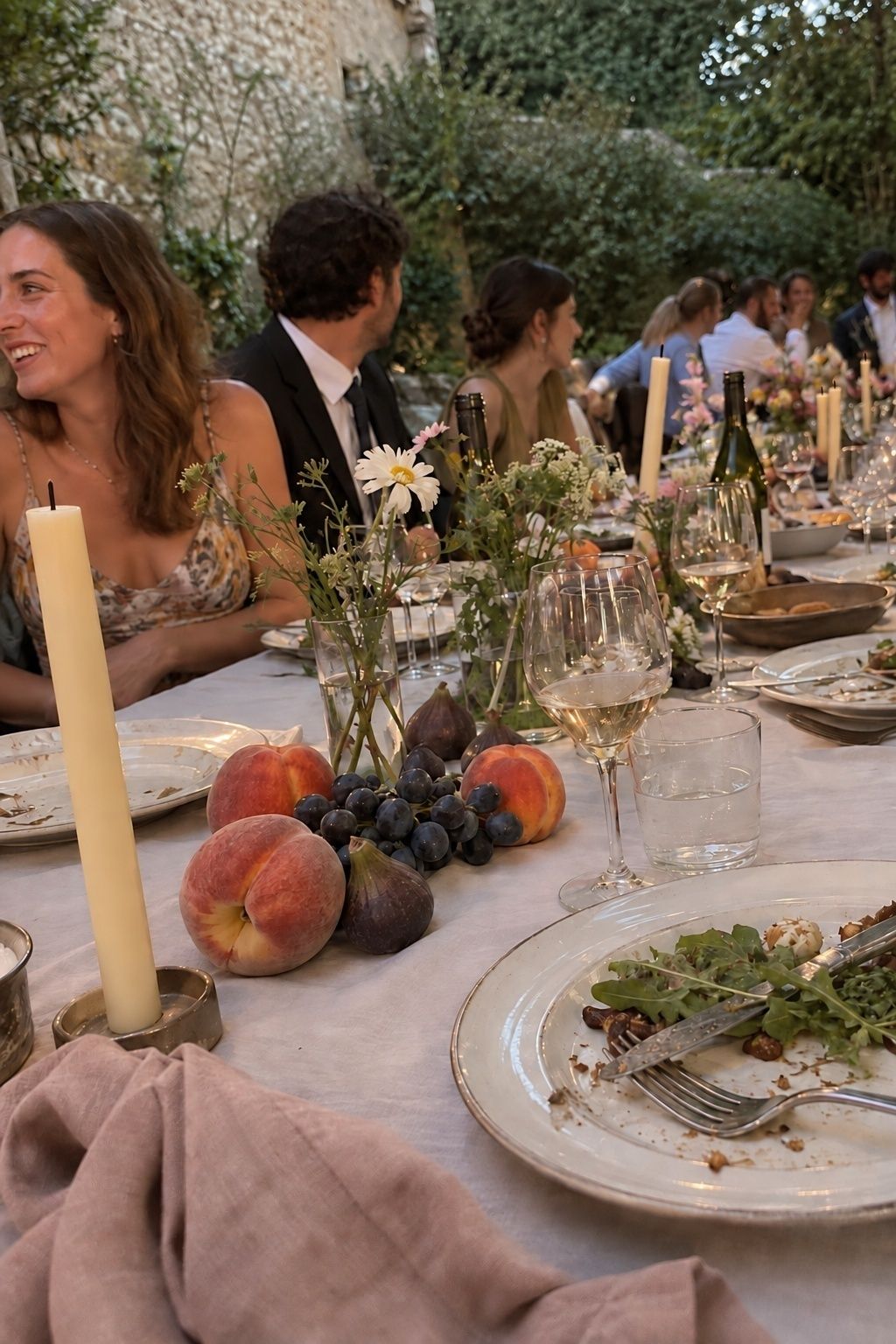 Summer fruit worked into the wedding tablescape