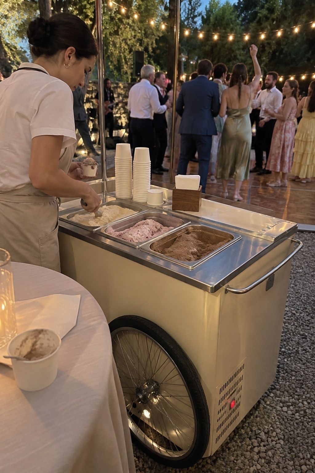 Gelato or popsicle cart styled for a summer reception
