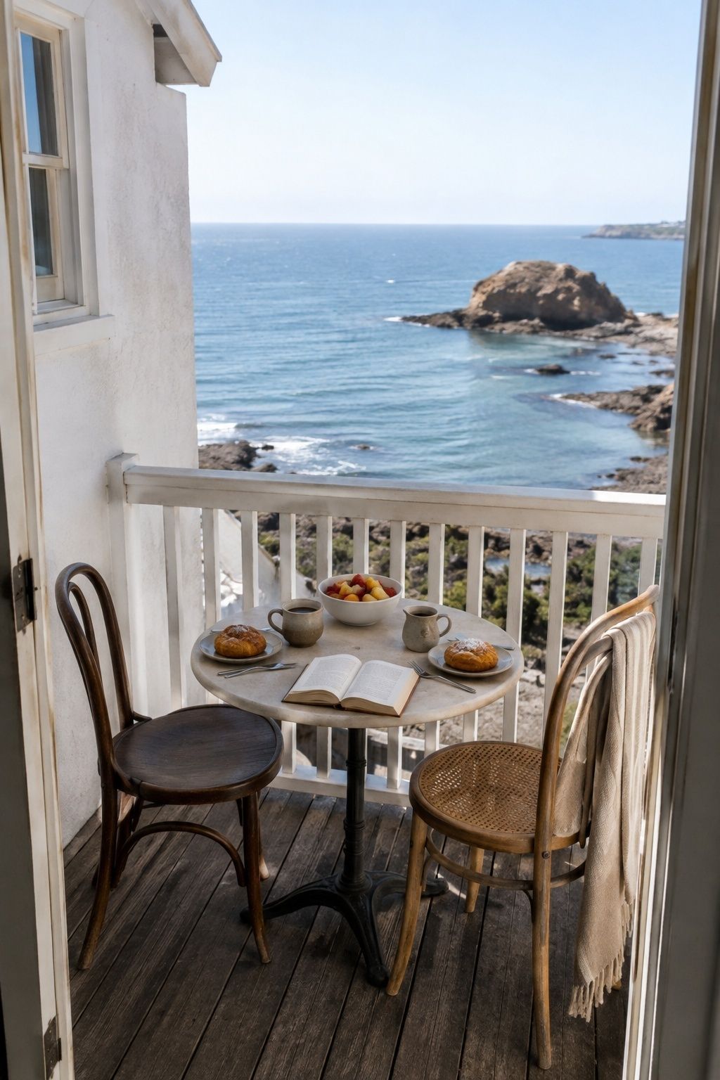 Create A Balcony Breakfast Ritual beach honeymoon aesthetic idea
