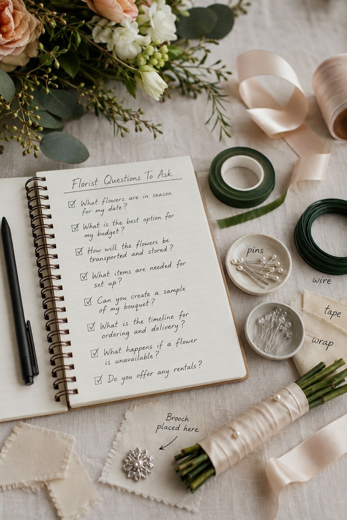Questions to ask a florist about bedazzled flowers