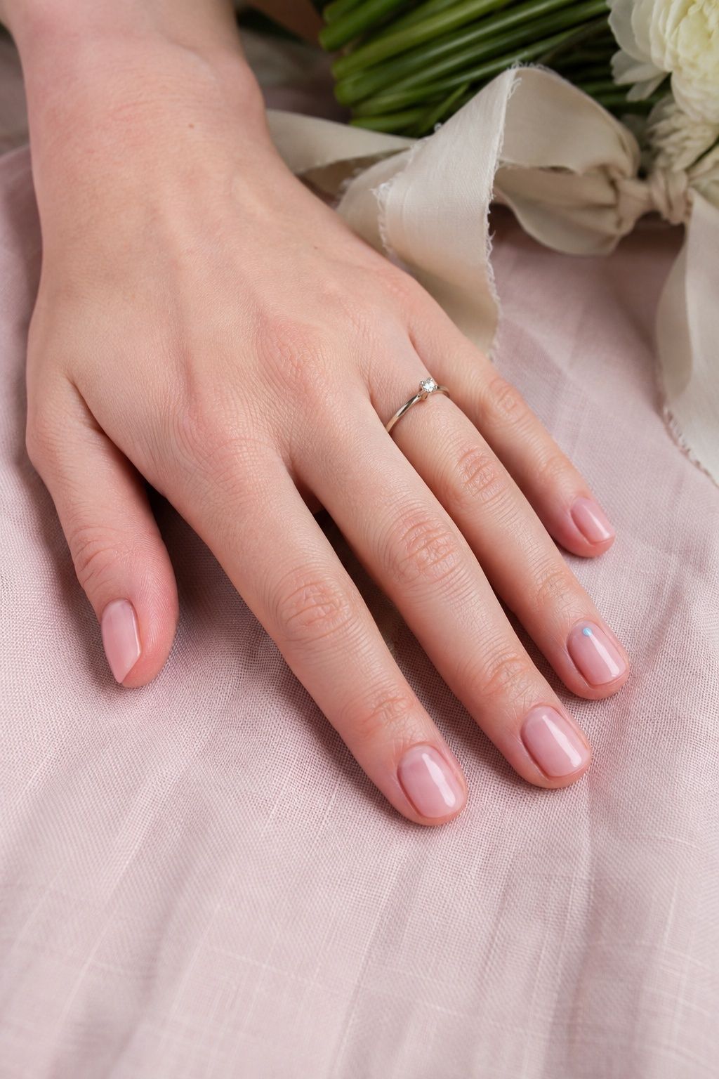 Tiny blue nail dots as a hidden something blue