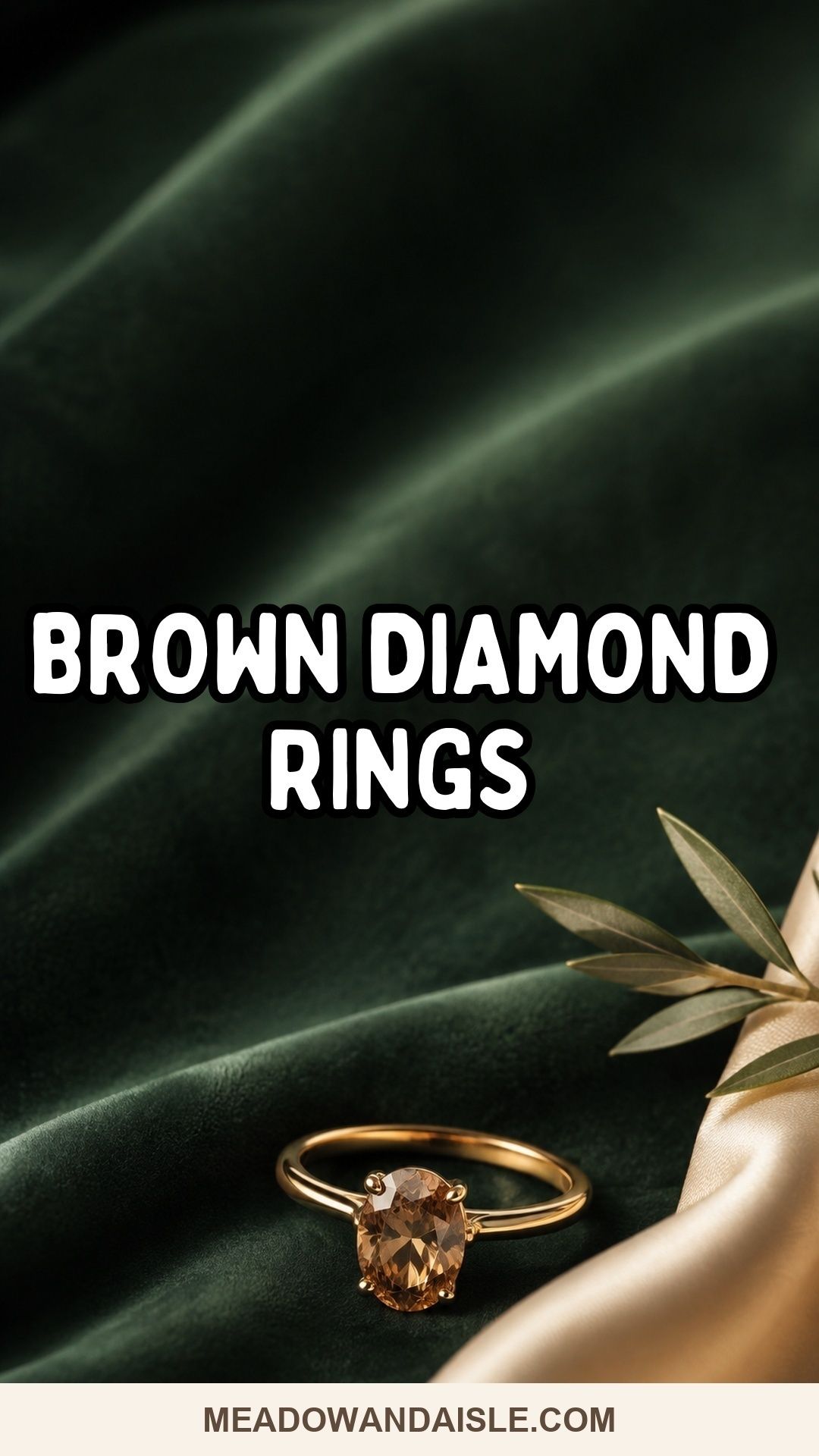 Brown diamond engagement ring ideas Pinterest pin for Meadow & Aisle