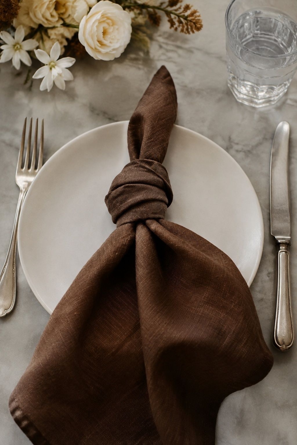 Taupe and cocoa textured napkins