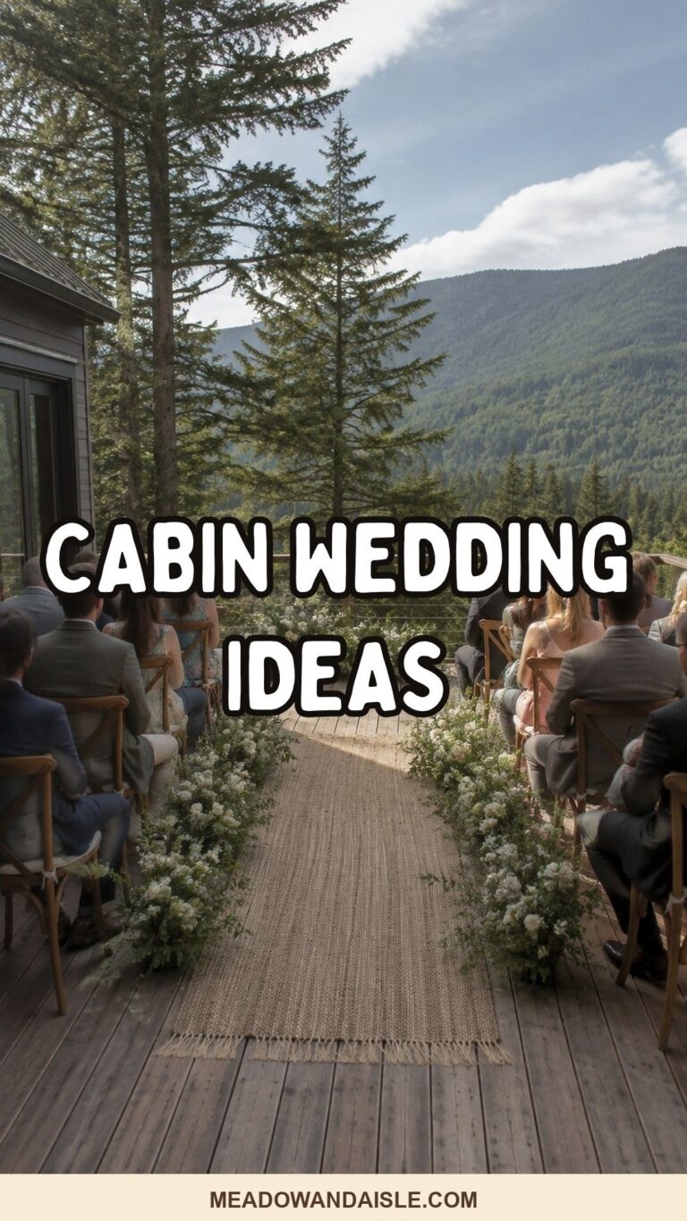 Pinterest pin for cabin wedding ideas