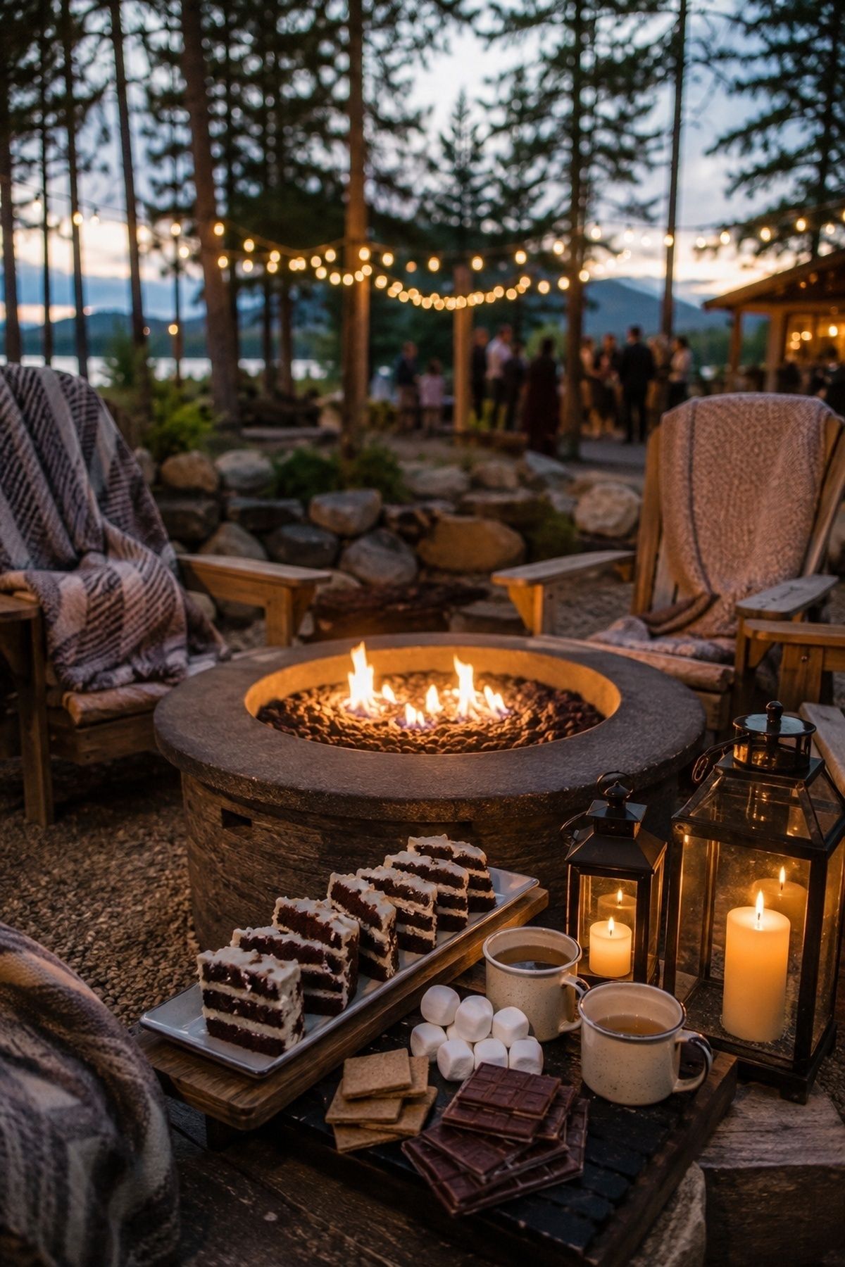 Dessert shared around a firepit