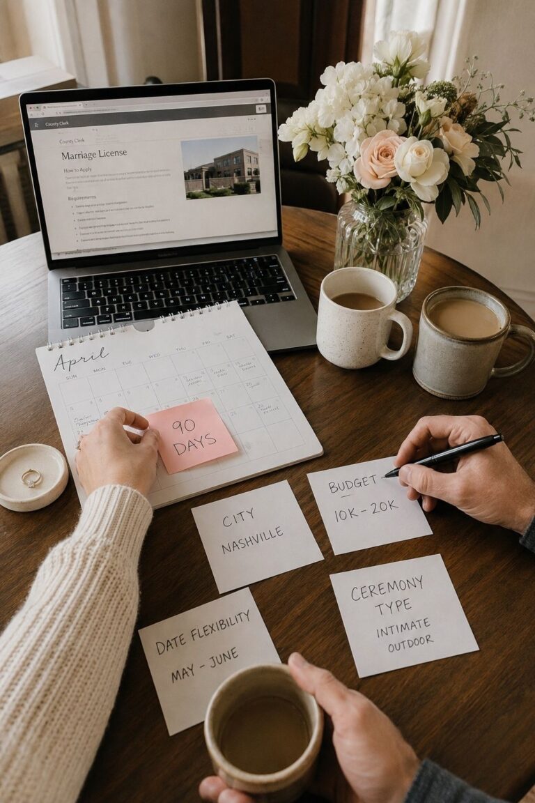 What Must Happen In The First 72 Hours for a 3-month intimate wedding plan