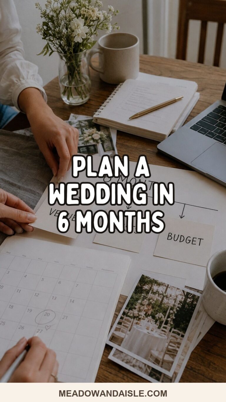 Pinterest pin for planning a wedding in 6 months