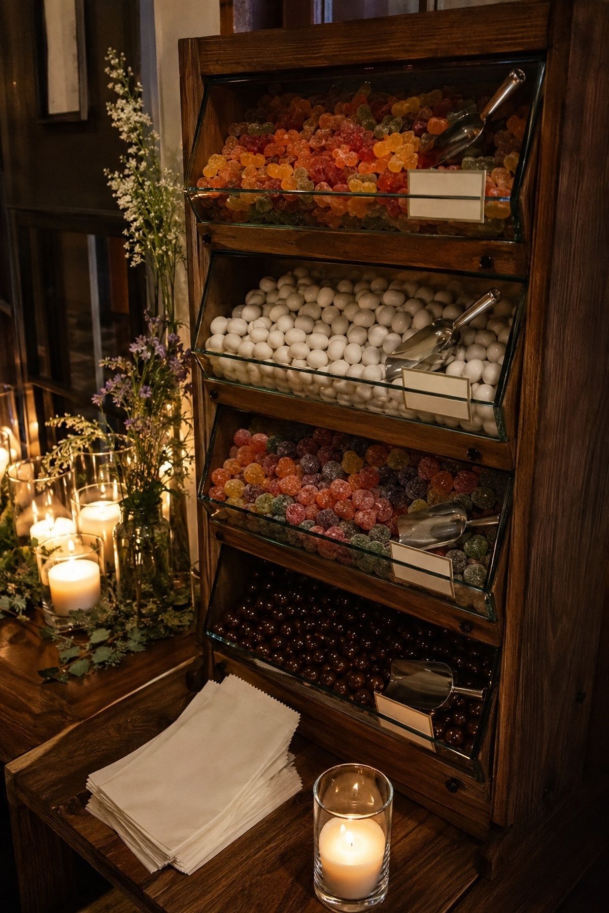 Wall of the couple's favourite sweets