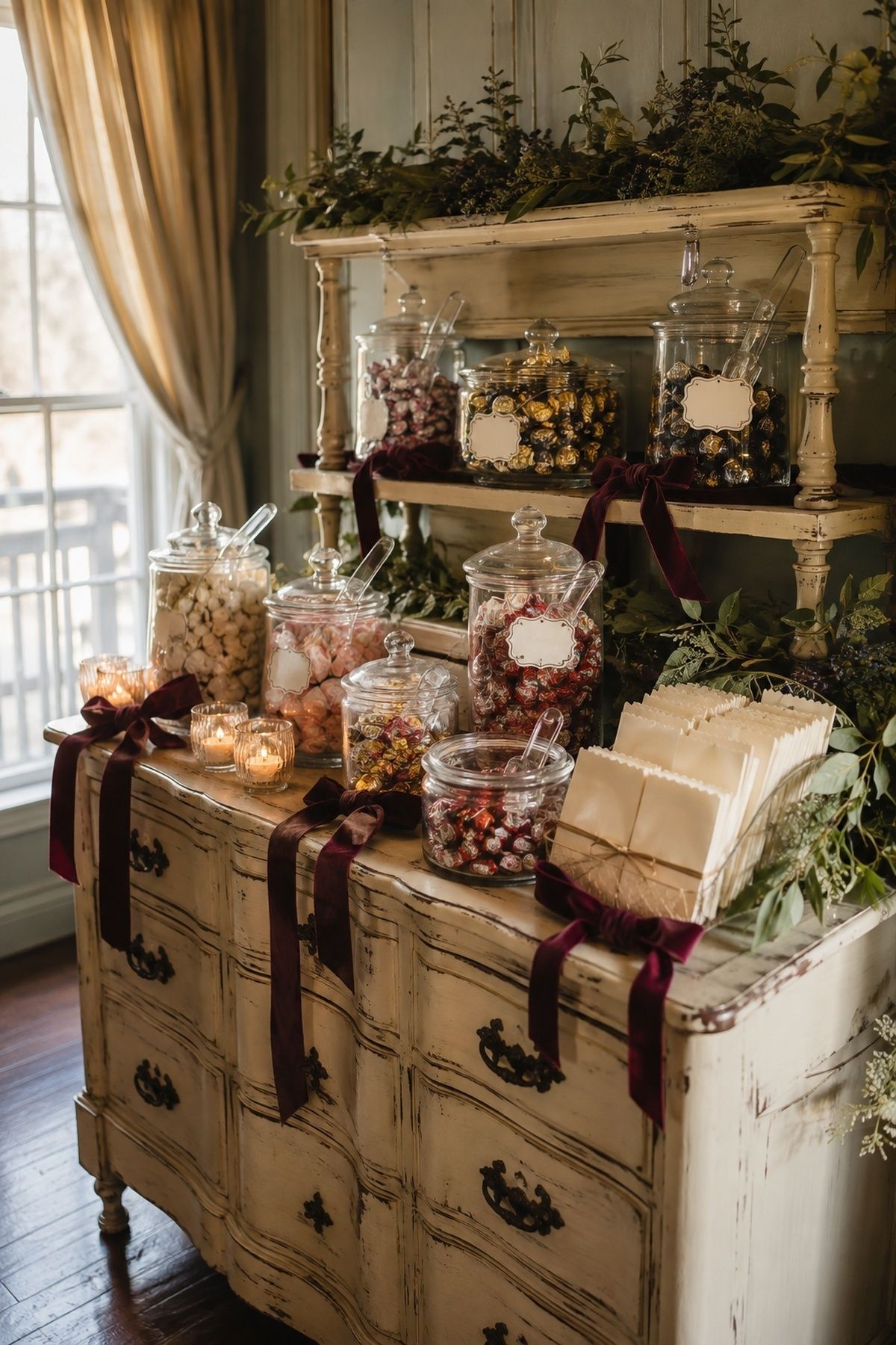 Vintage-style candy wall with old-fashioned sweets