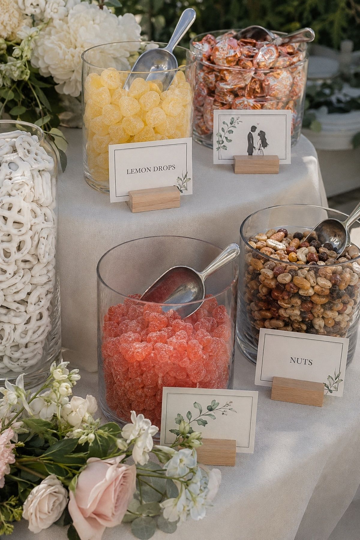 Candy jars with personalised labels