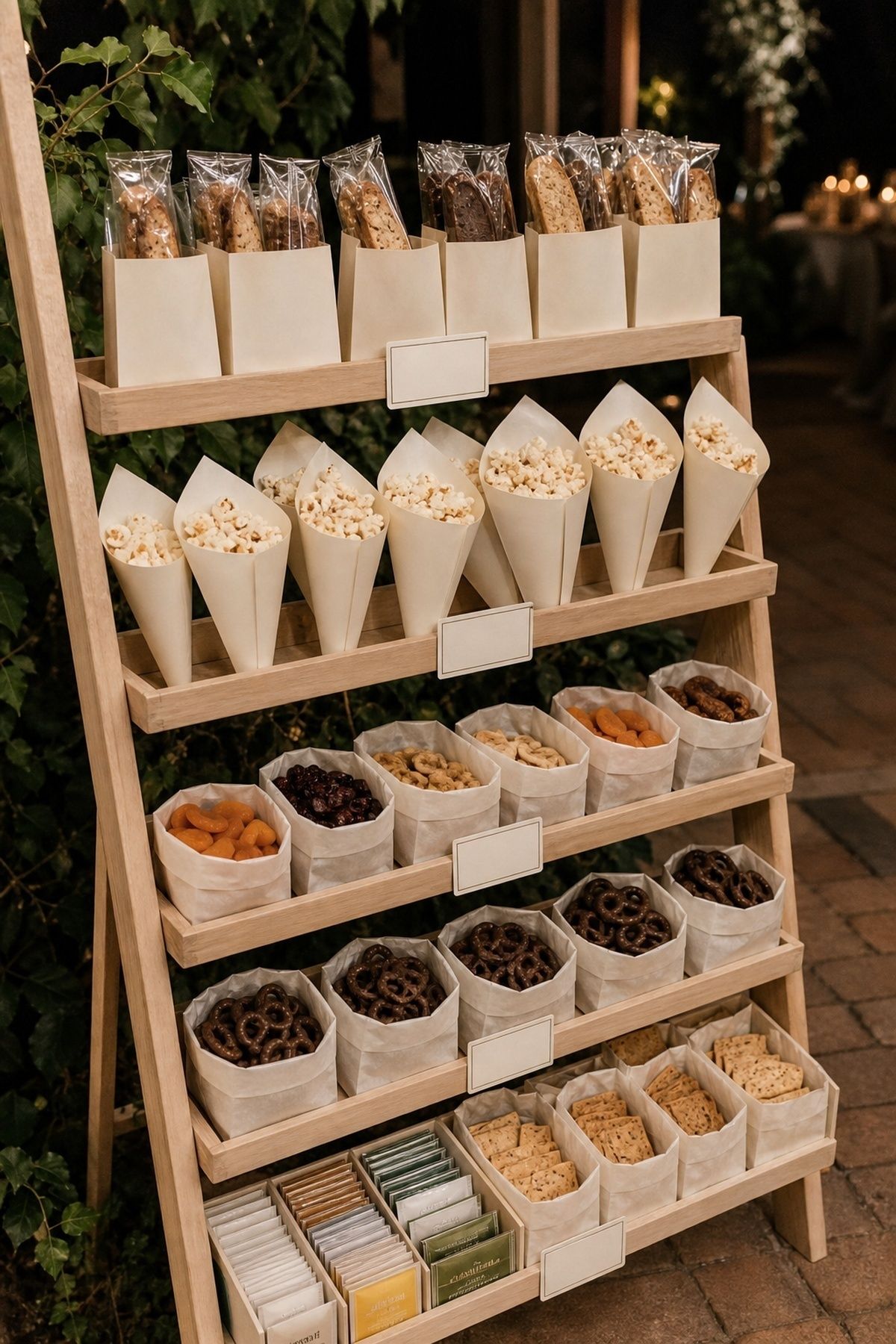 Wedding snack wall with treats beyond candy