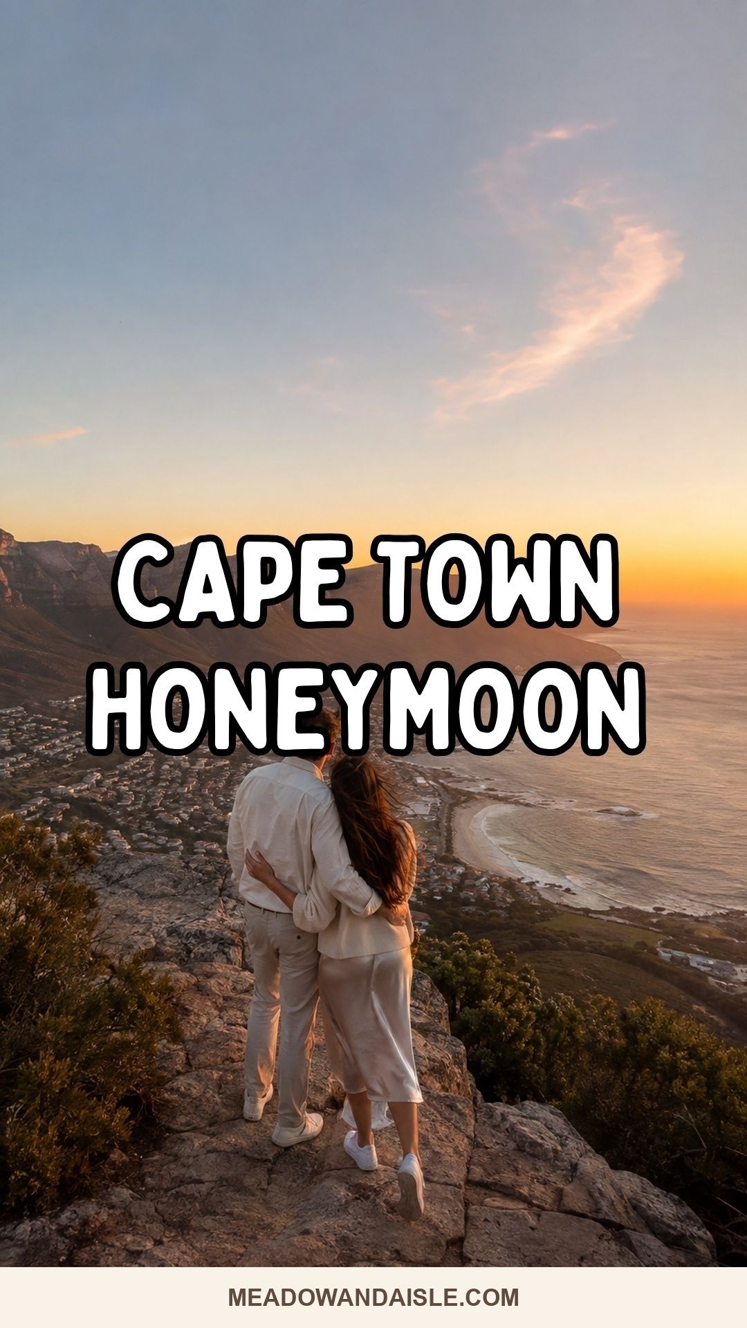 Pinterest pin with the title Cape Town Honeymoon Ideas