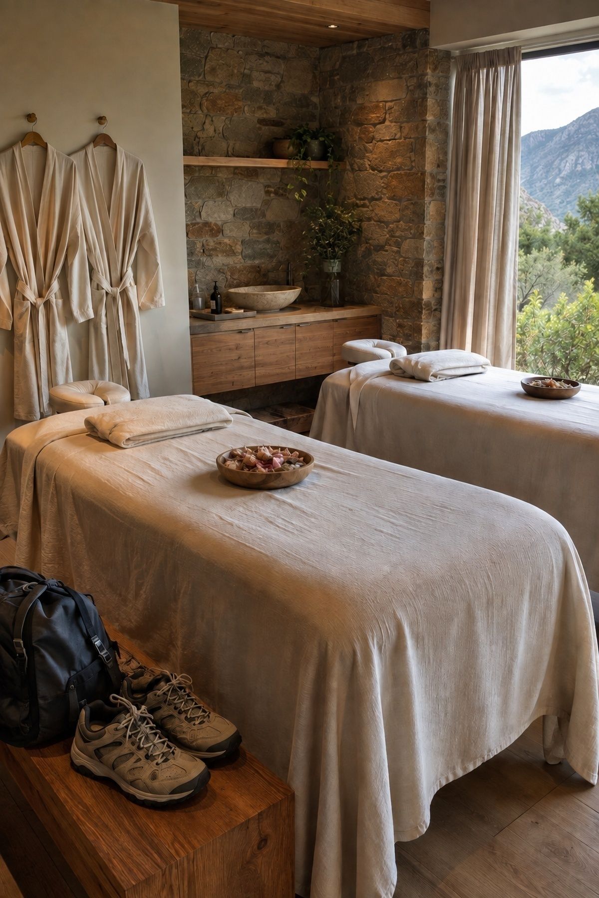 Relaxing spa afternoon for honeymooners