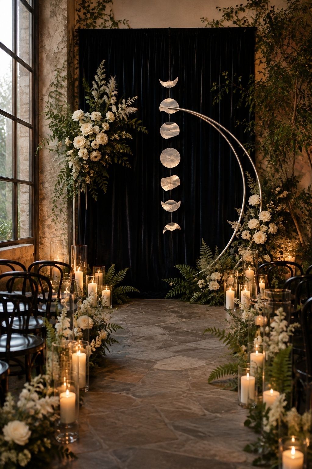 Moon phase ceremony backdrop