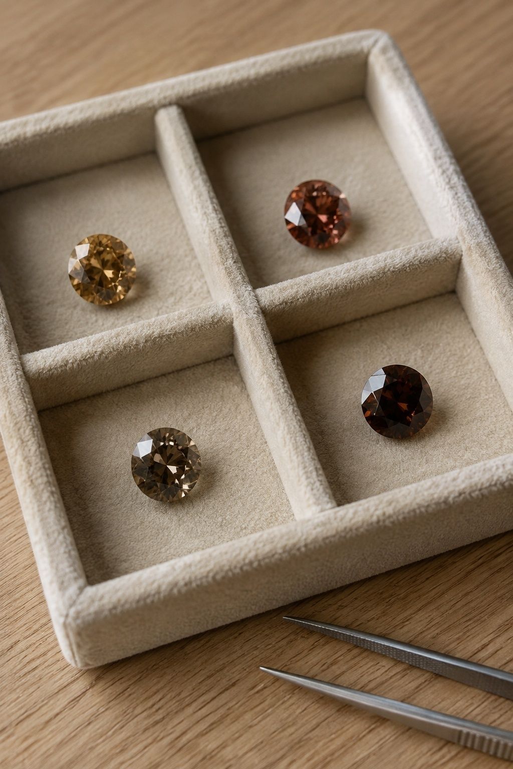 Unbranded chocolate diamond ring chosen for its exact brown color