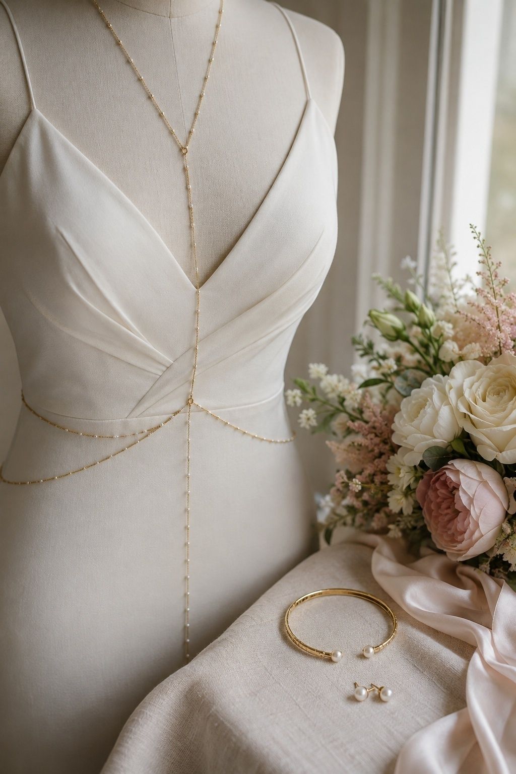 Body chain paired with a bangle