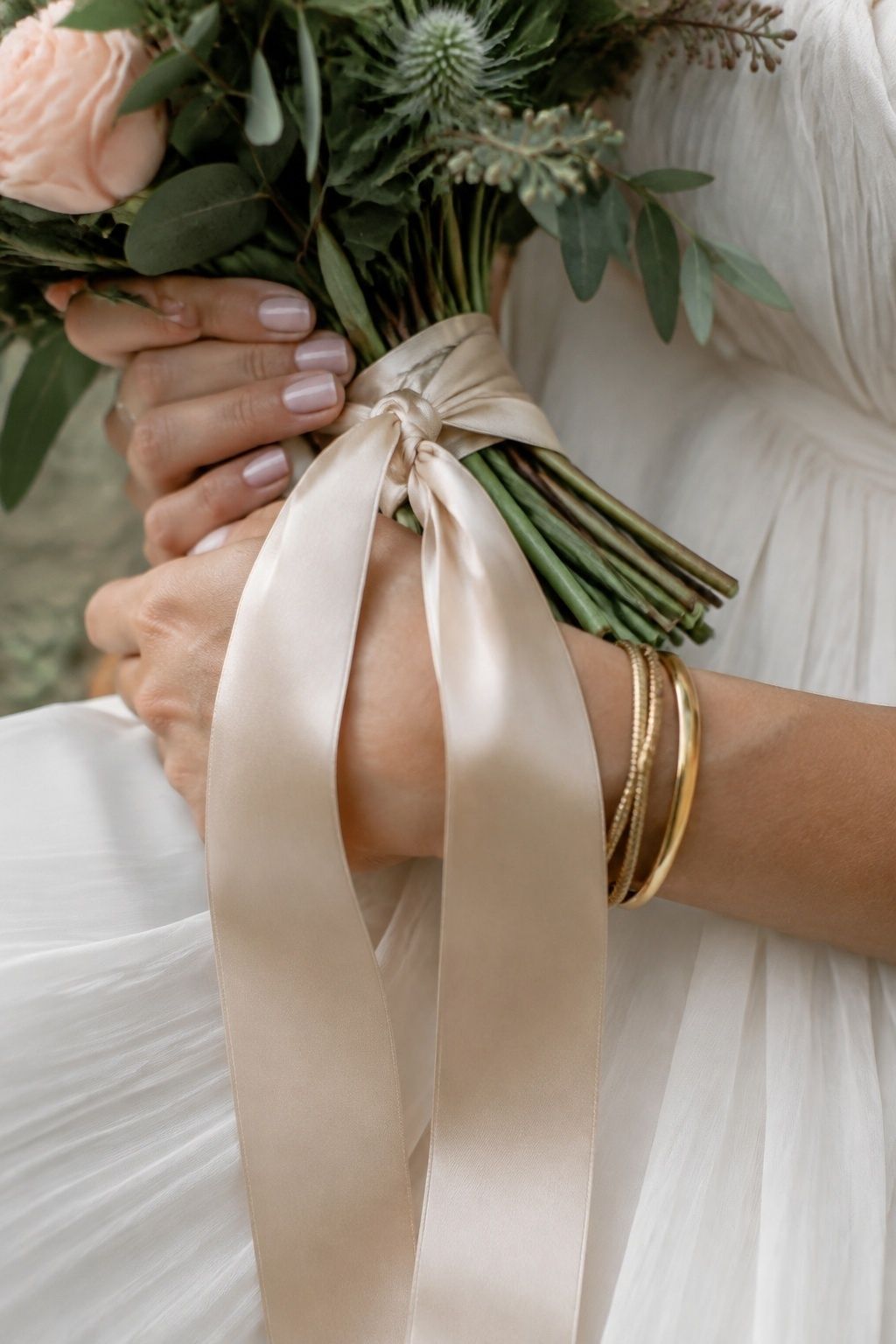 Bangle matched to the bouquet ribbon