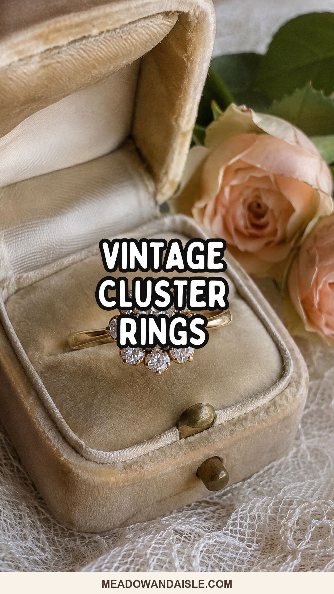 Vintage Cluster Rings Pinterest pin for Meadow & Aisle