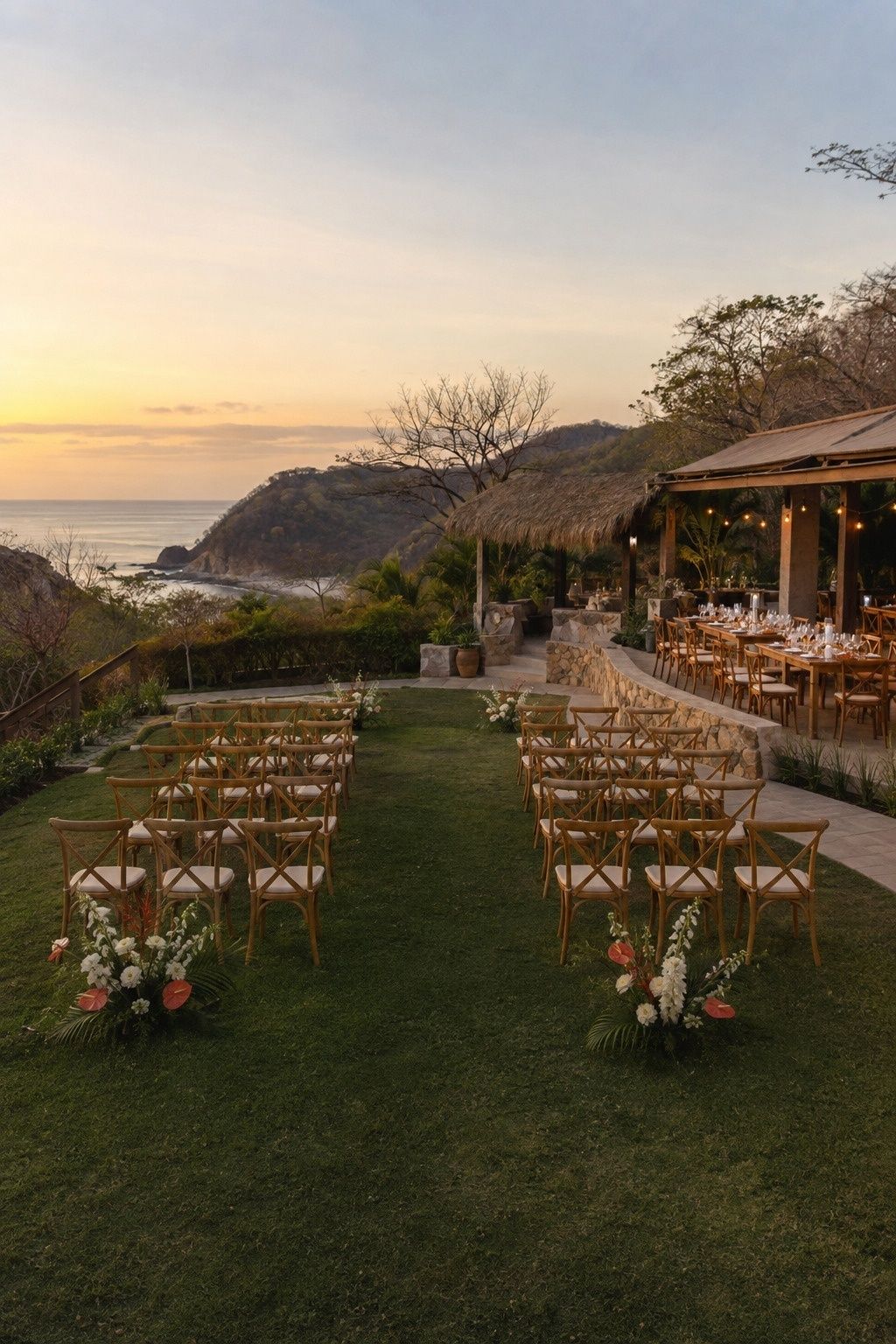 Guanacaste beach resort set up for a wedding