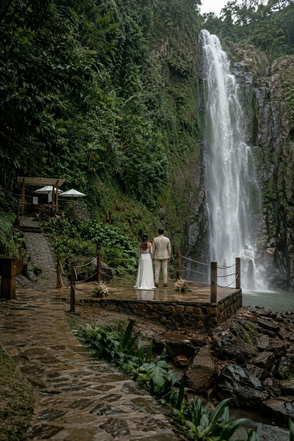 Waterfall elopement spot in Costa Rica