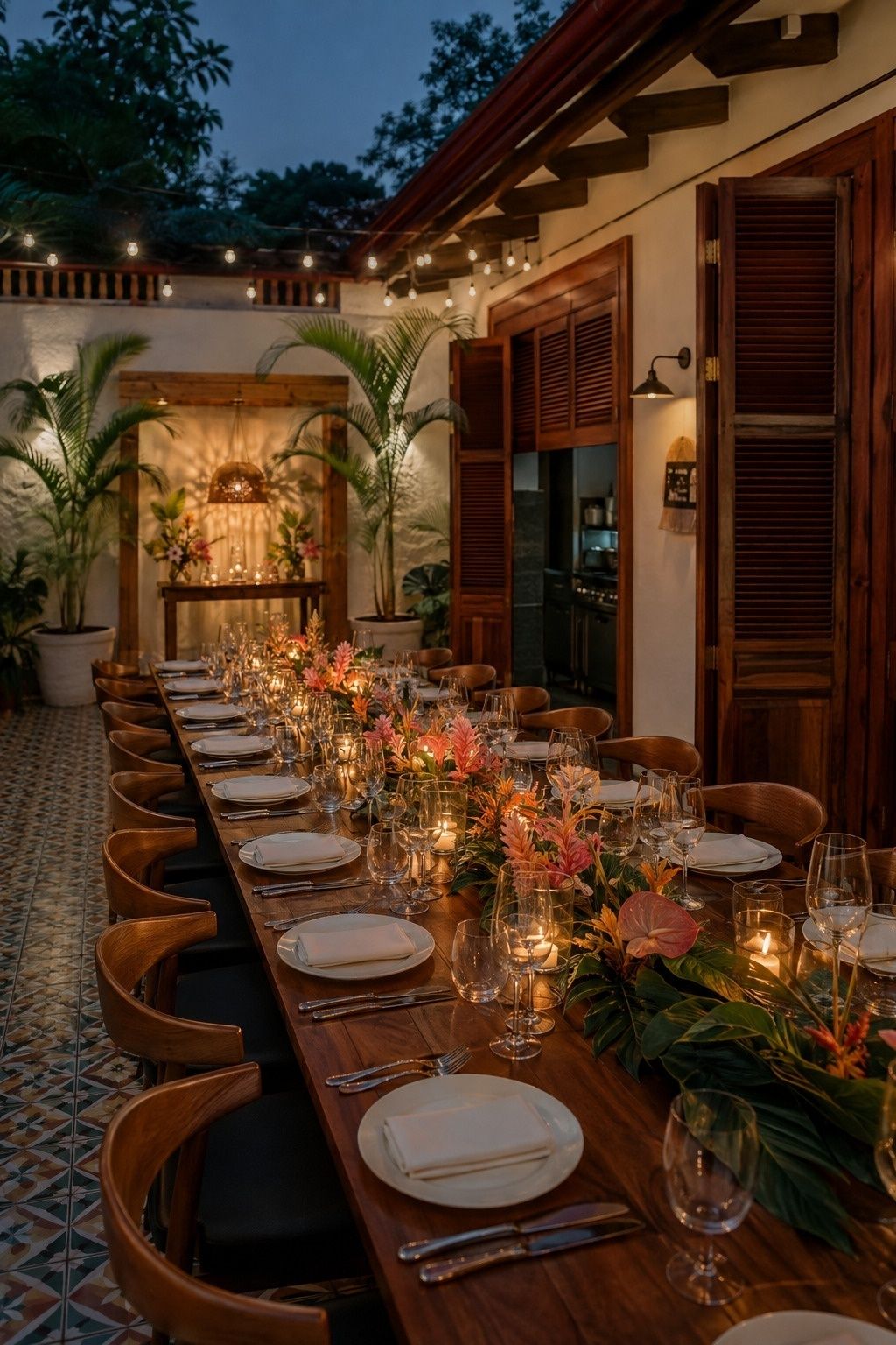 Boutique restaurant set for a small wedding