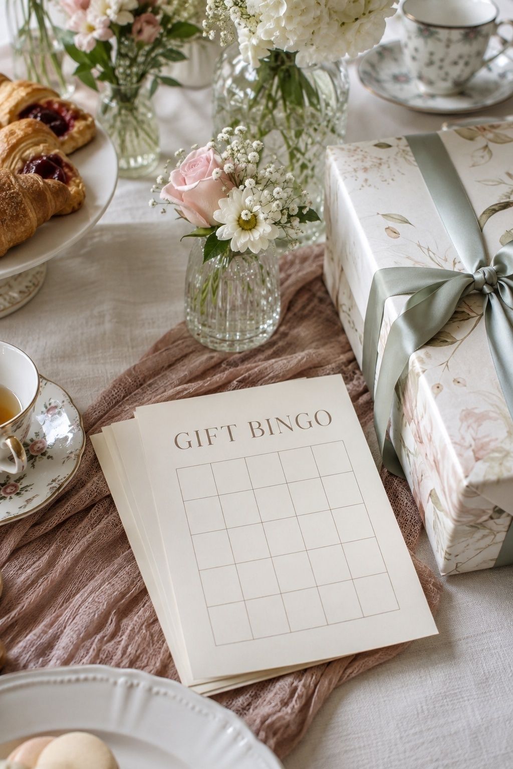 Bridal shower gift bingo card