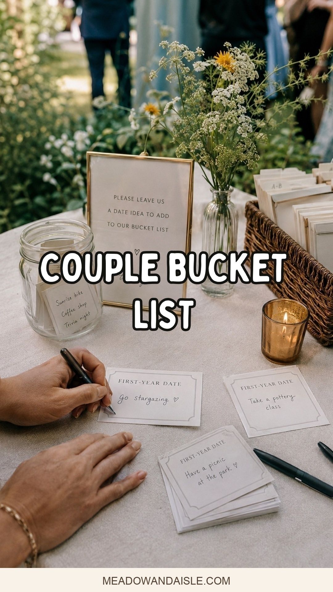 Pinterest pin for couple bucket list wedding ideas