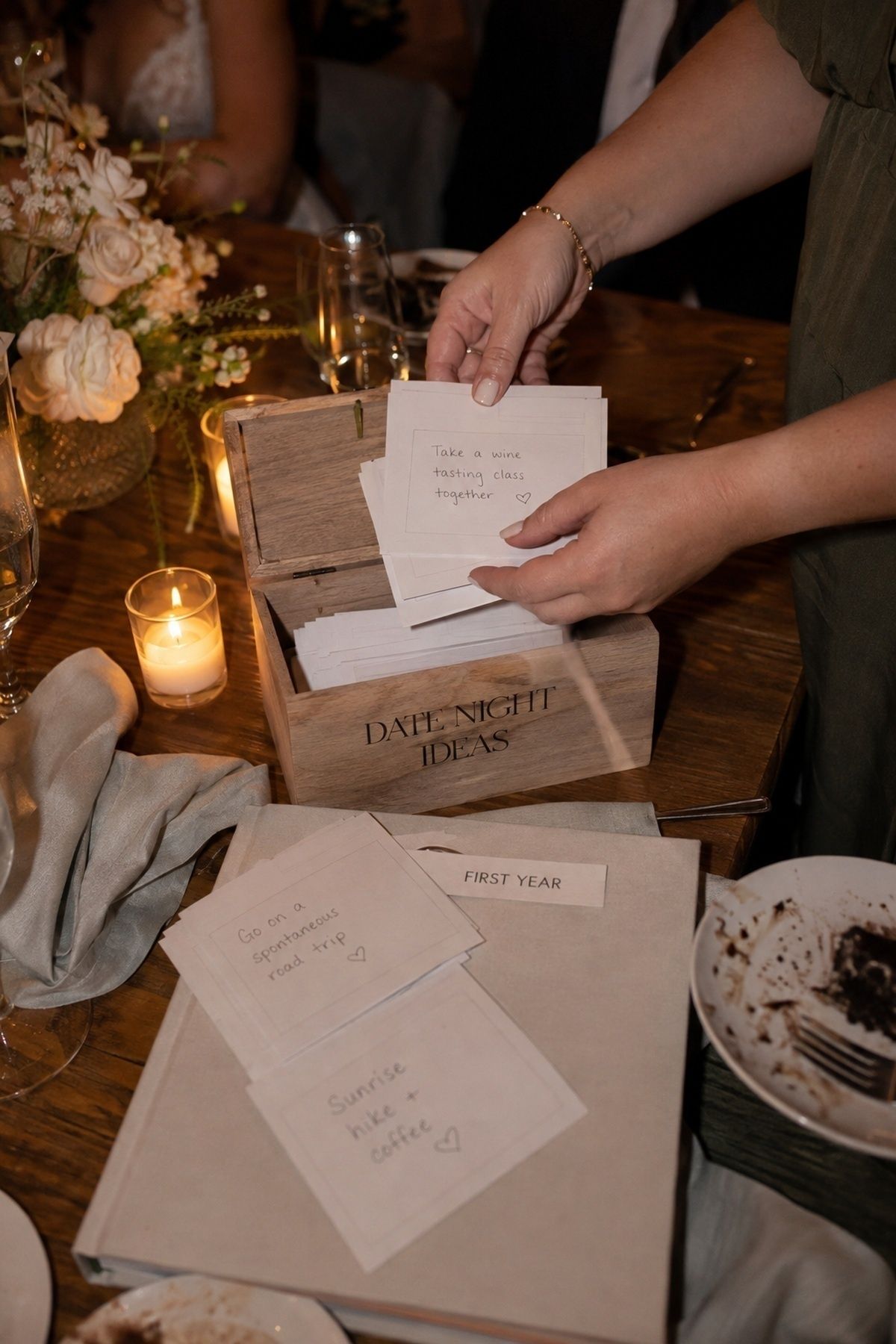 Keepsake storage for couple bucket list cards