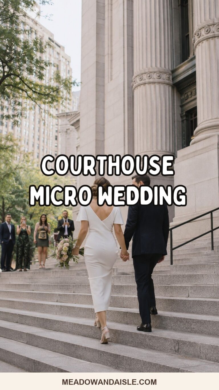 Courthouse micro wedding Pinterest pin