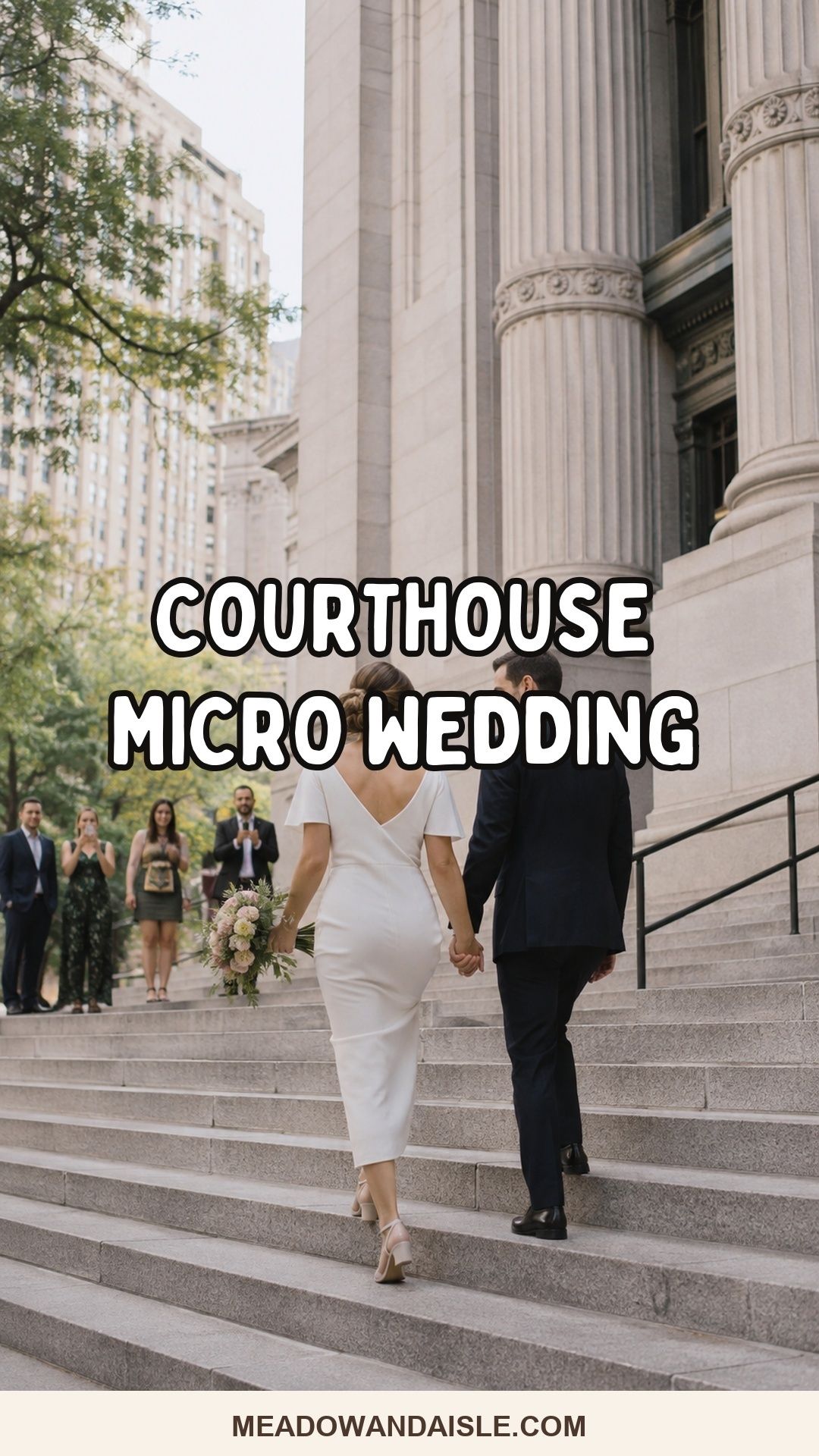 Pinterest pin with the title Courthouse Micro Wedding
