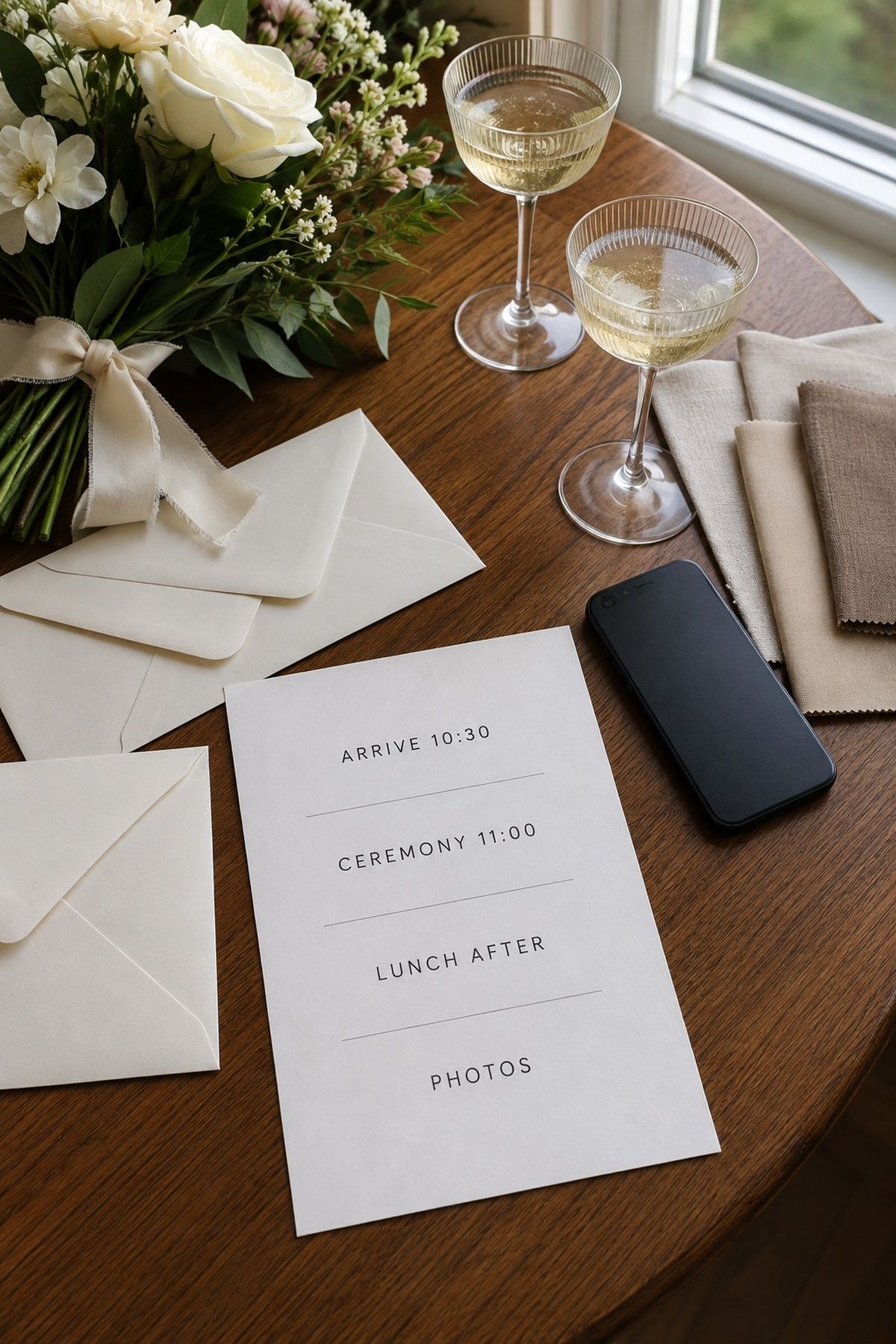 Guest details note for a courthouse micro wedding