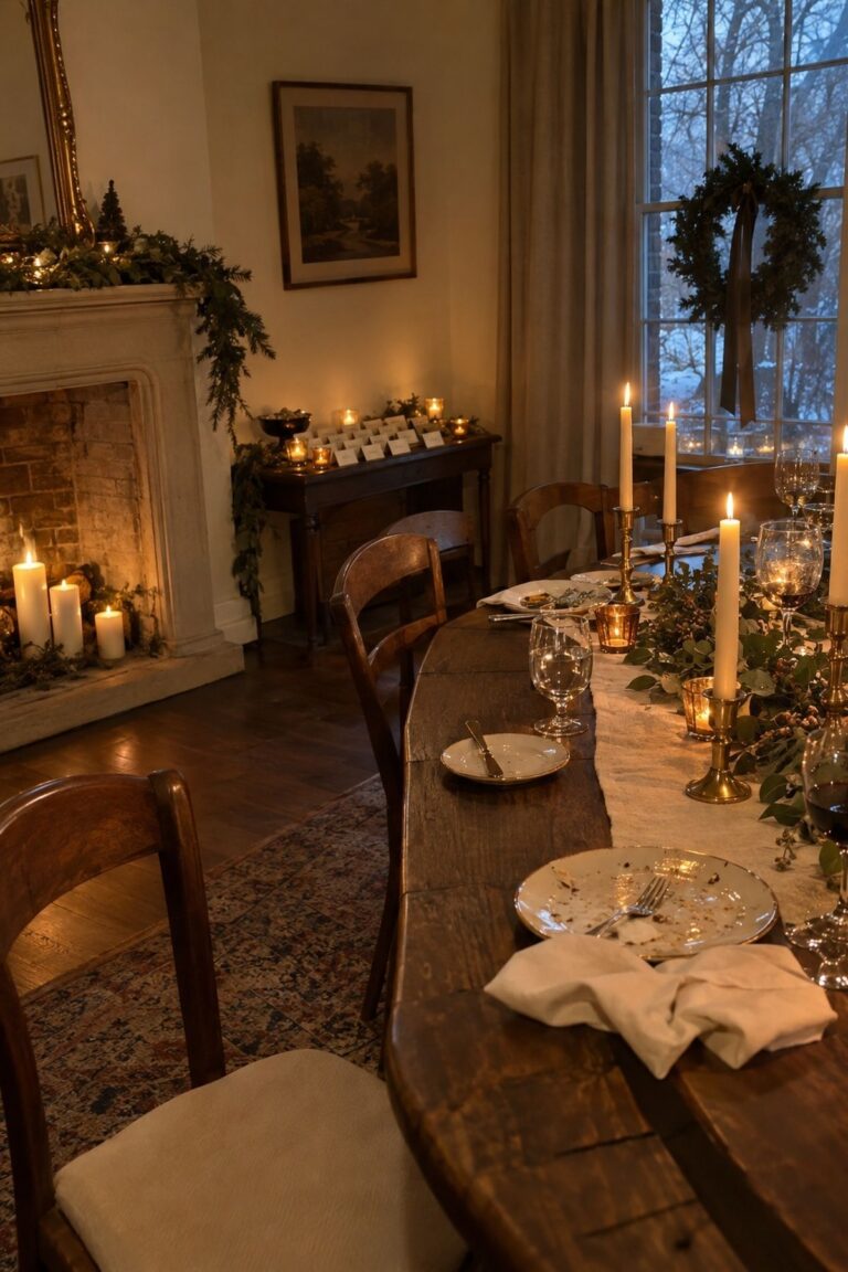 Layer Candlelight at Different Heights at an intimate December wedding.