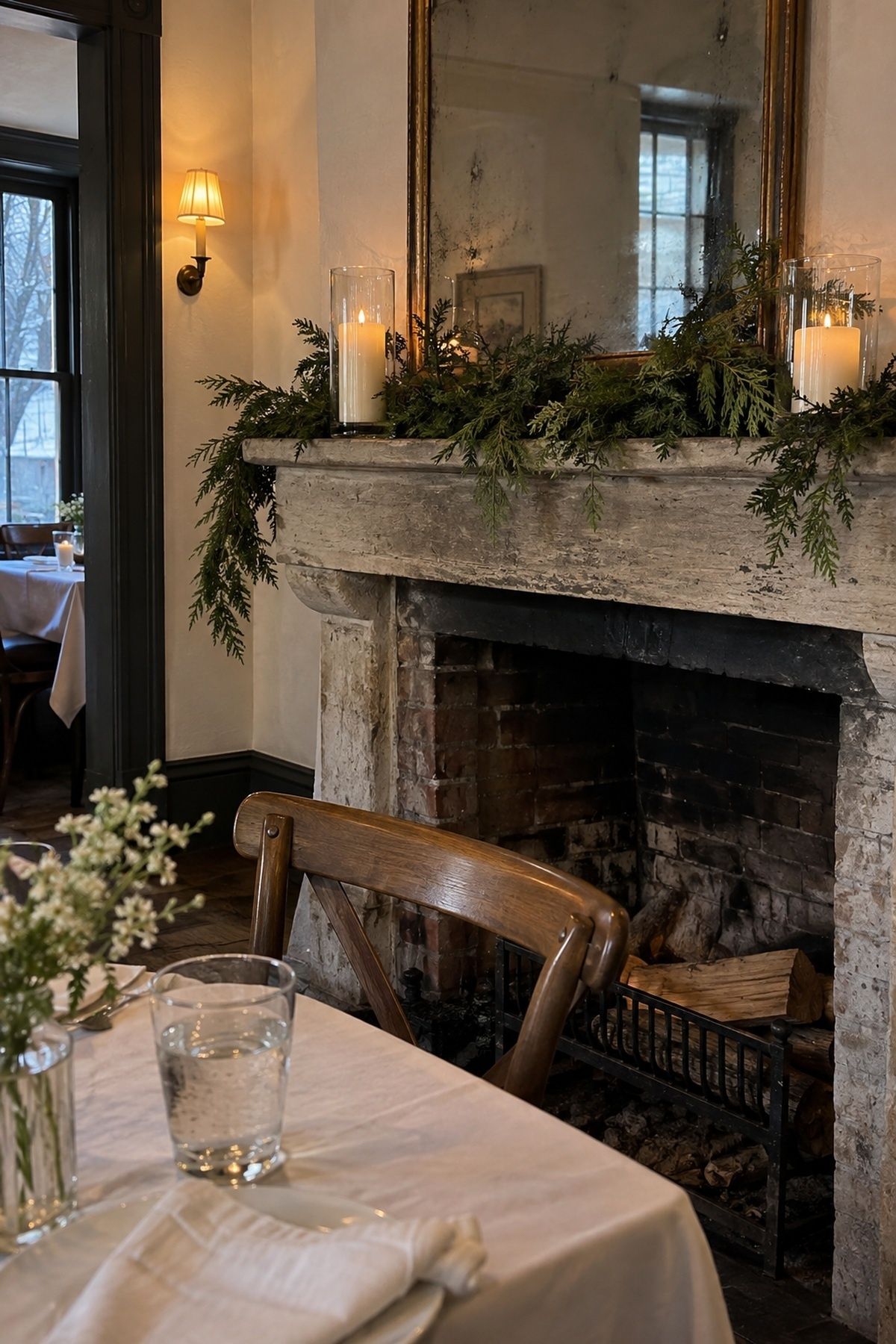 Sparing evergreen accents for texture and scent
