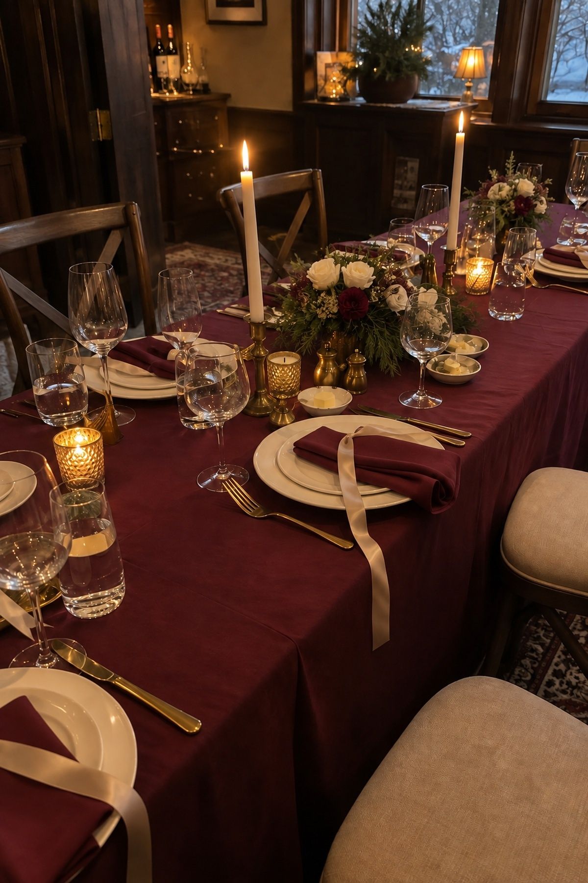 Burgundy, emerald, navy or champagne winter wedding palette