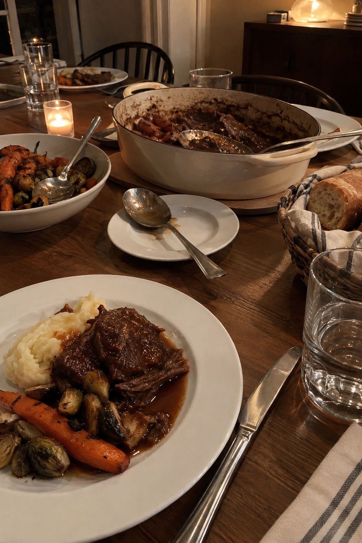 Comforting dinner-party style wedding meal