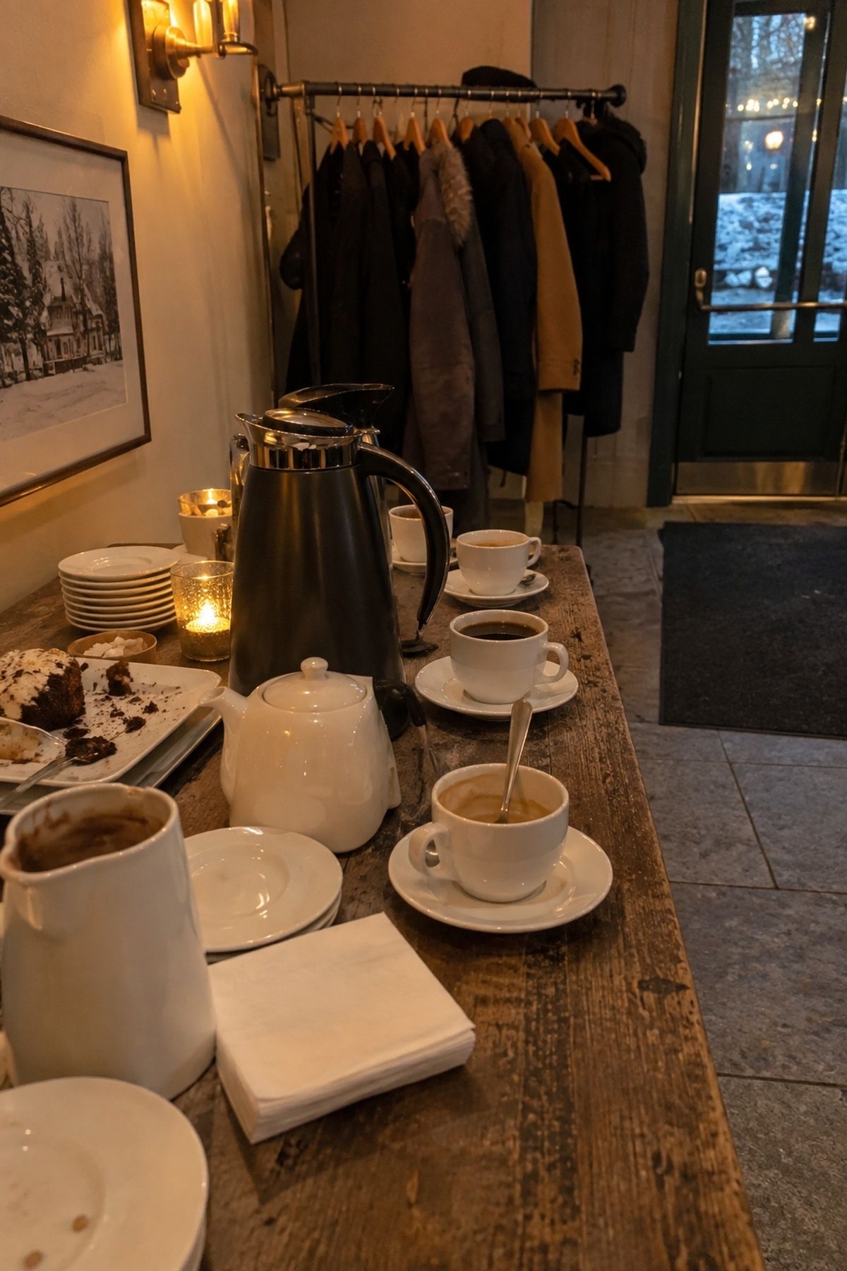 Late-night warm drink station