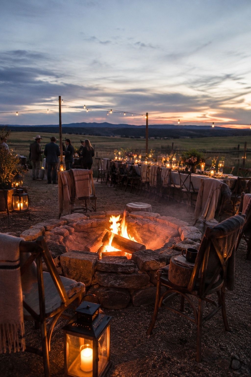 Welcome dinner around a firepit