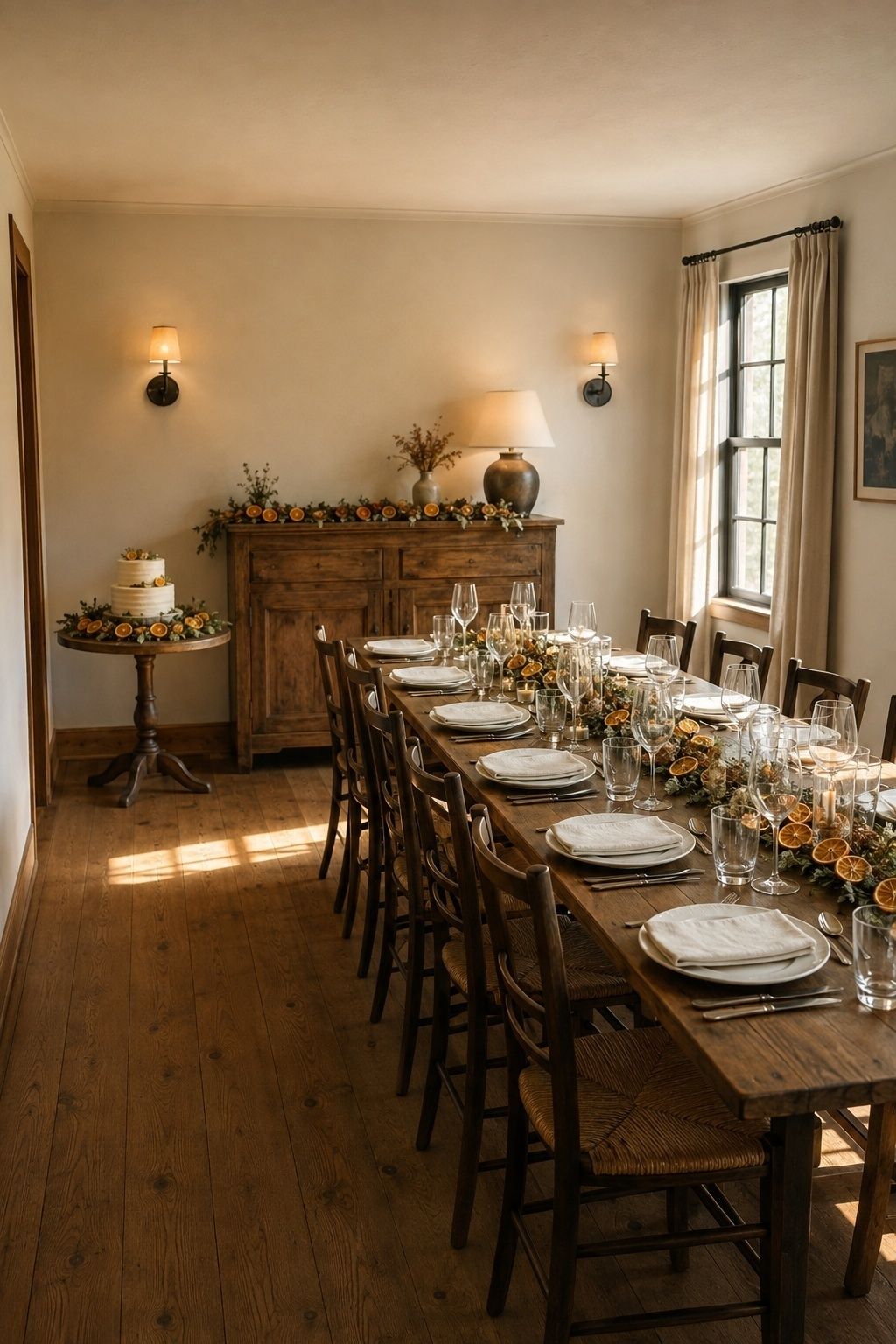 Scale The Garland For A Micro Wedding with dried orange wedding garland