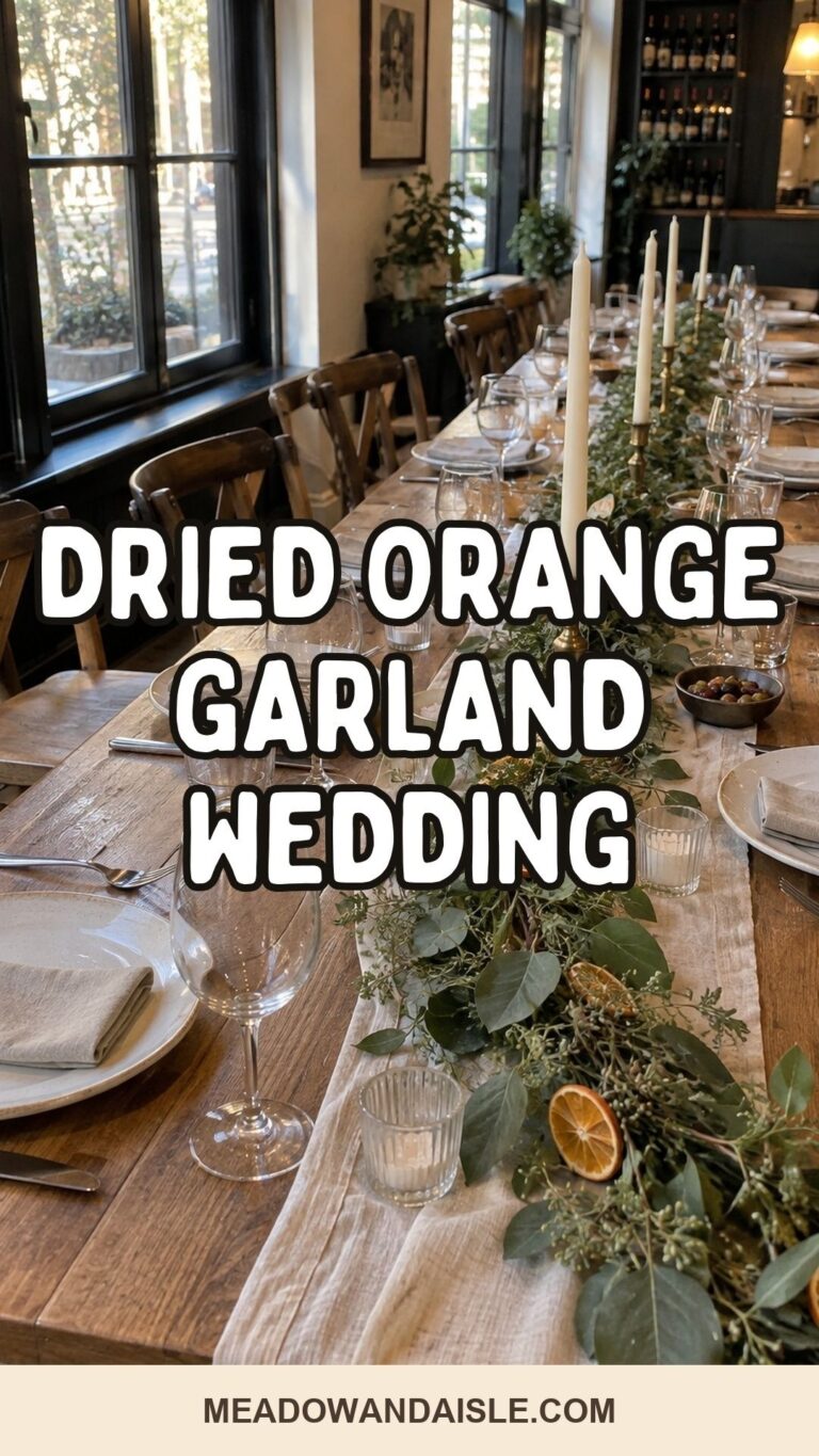 A Dried Orange Garland Wedding With Citrus, Candlelight, and Clean Table Space