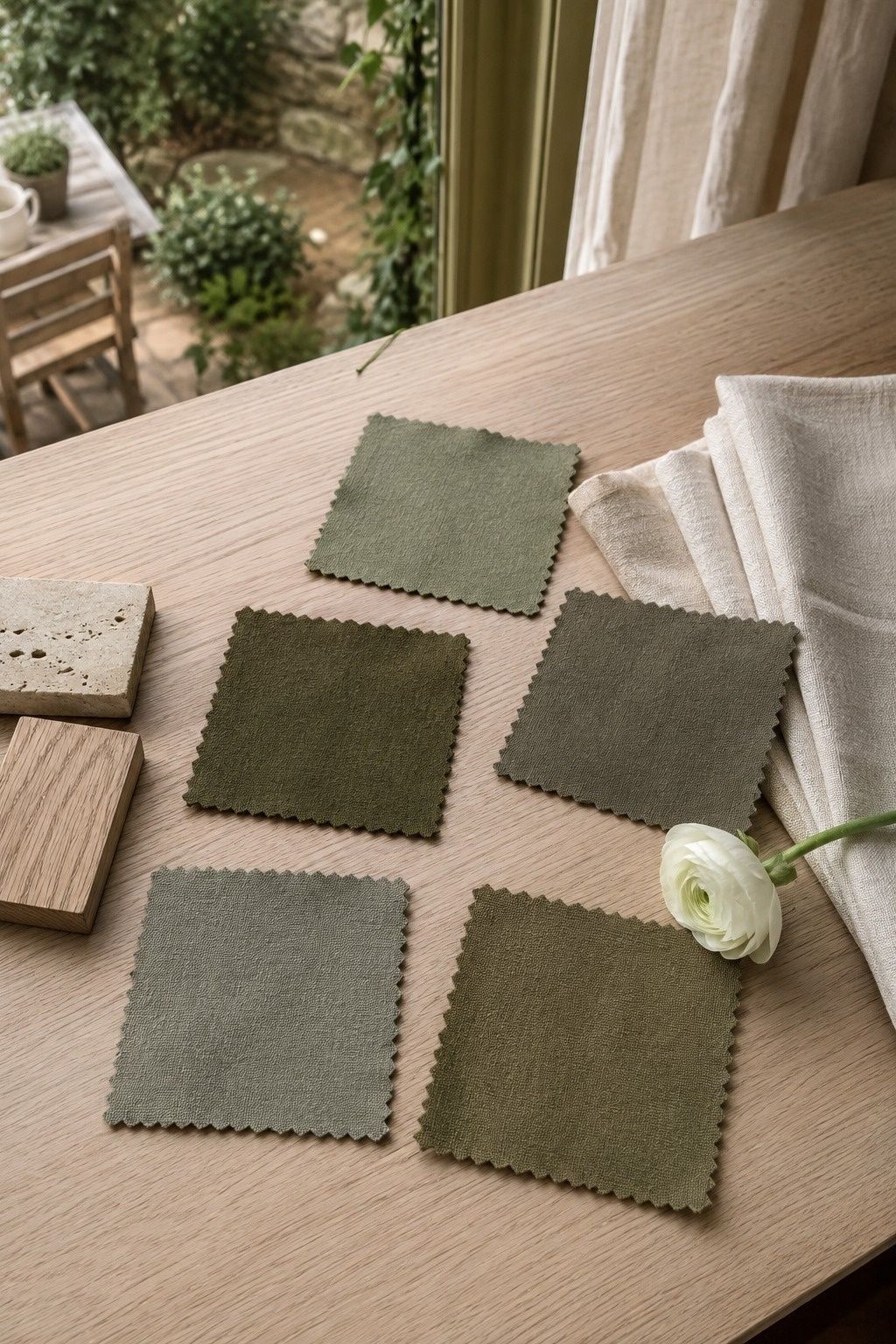 Dusty olive shades compared by undertone