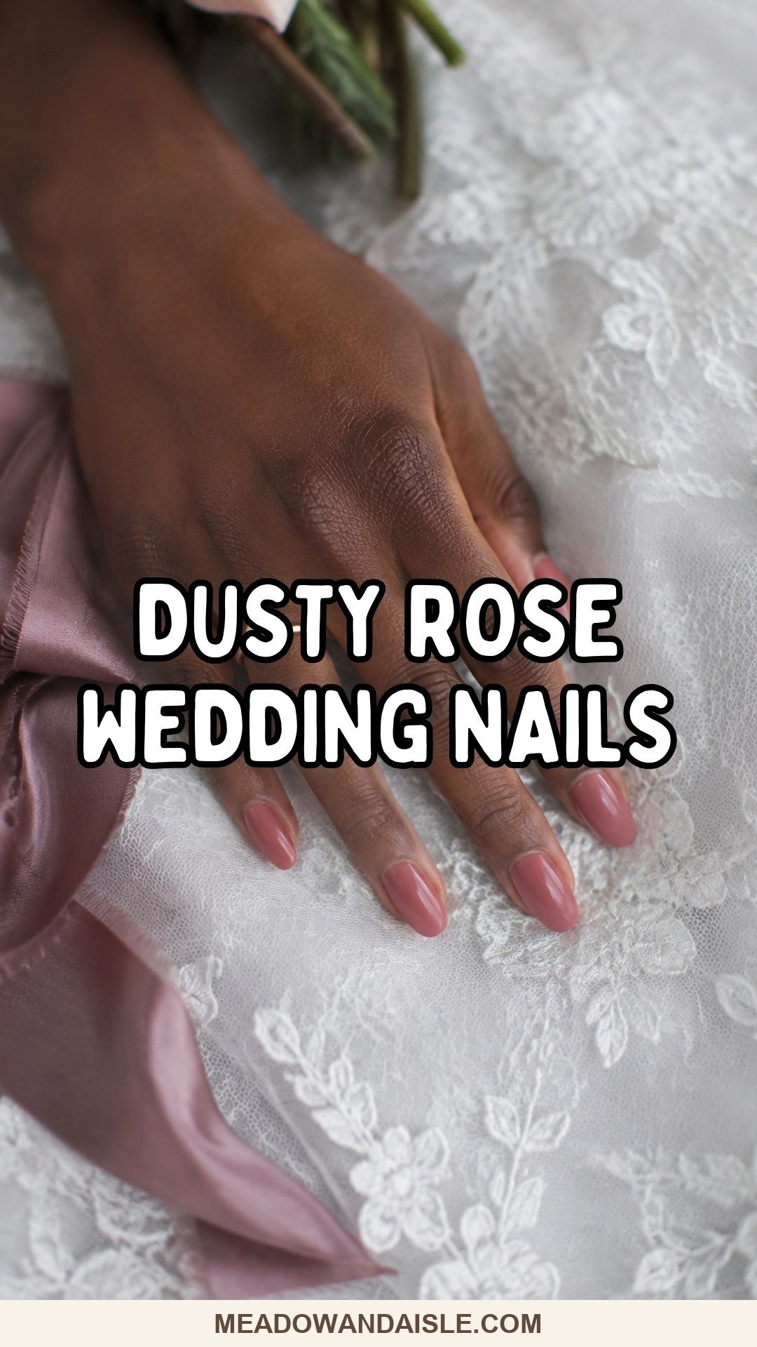 Dusty rose wedding nails Pinterest inspiration
